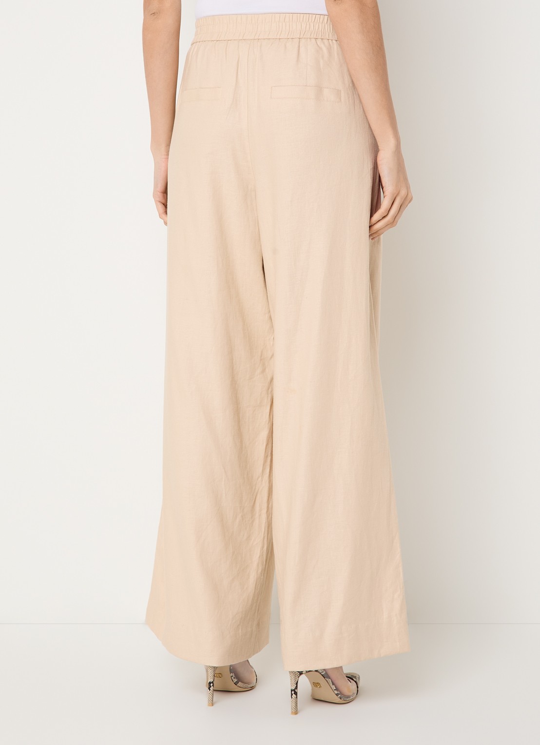 JOSH V Aries high waist loose fit pantalon met steekzakken - achterkant 4 creme