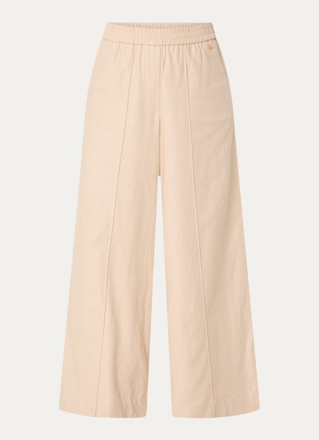JOSH V Aries high waist loose fit pantalon met steekzakken - voorkant creme