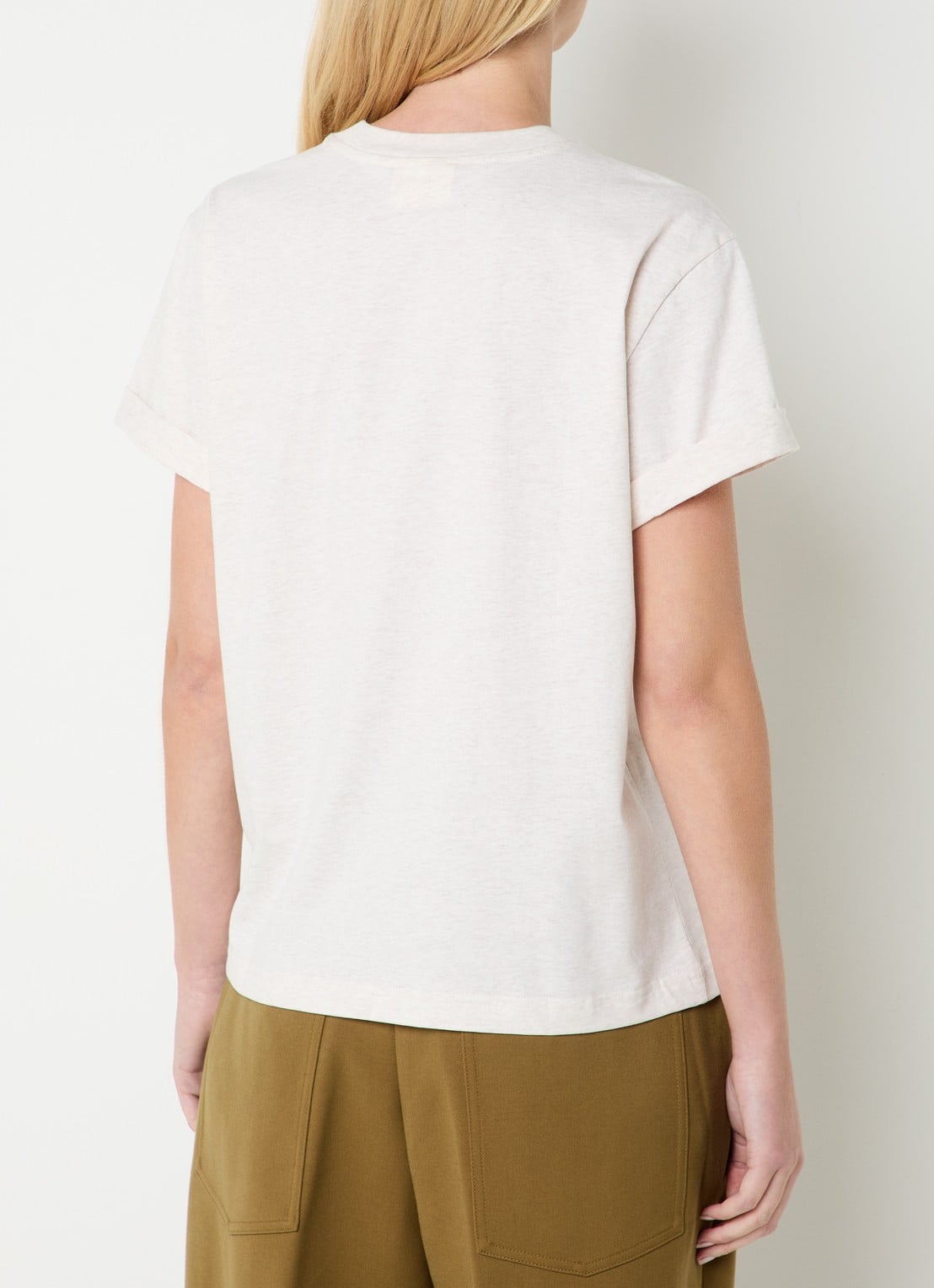 JOSH V Britta T-shirt met logoprint en strass - achterkant 4 creme