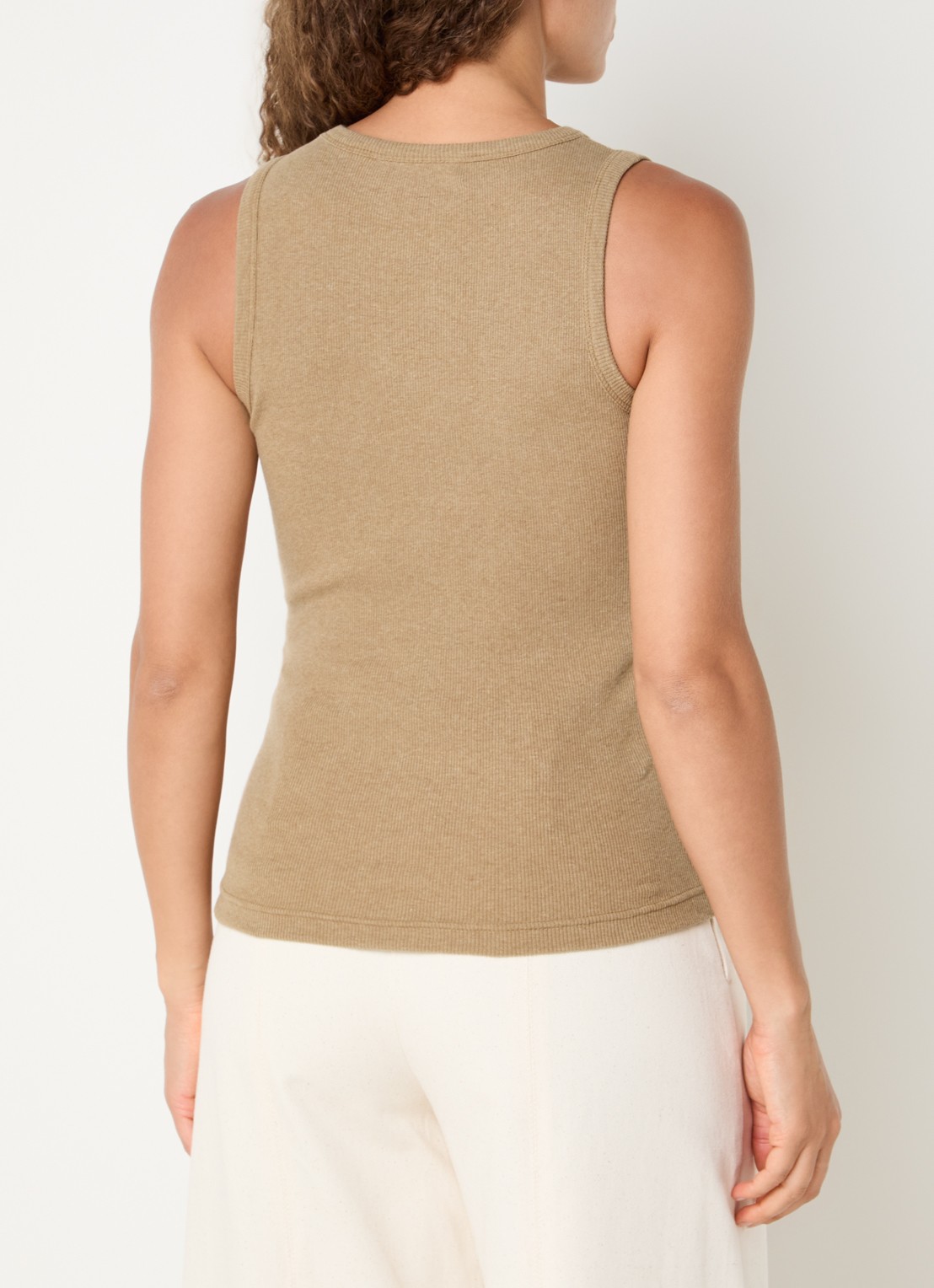 JOSH V Calix tanktop met pailletten en kralendecoratie - achterkant 3 camel