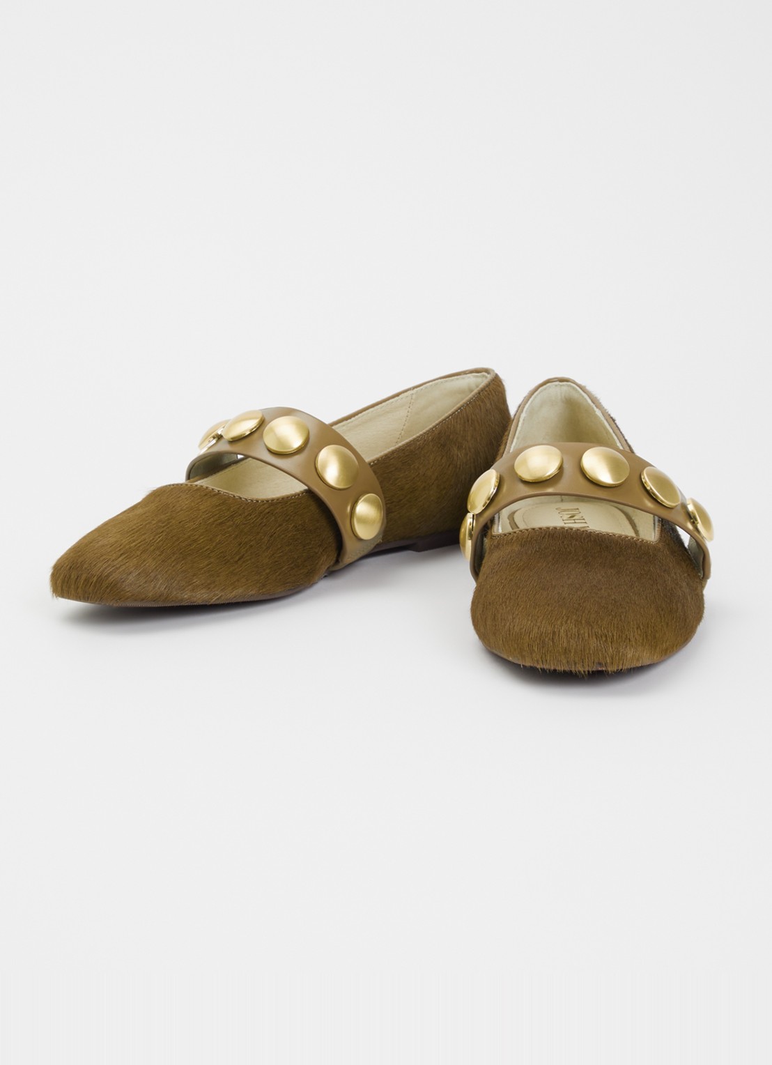 JOSH V Carlise ballerina van leer  - detail 4 donkerkhaki