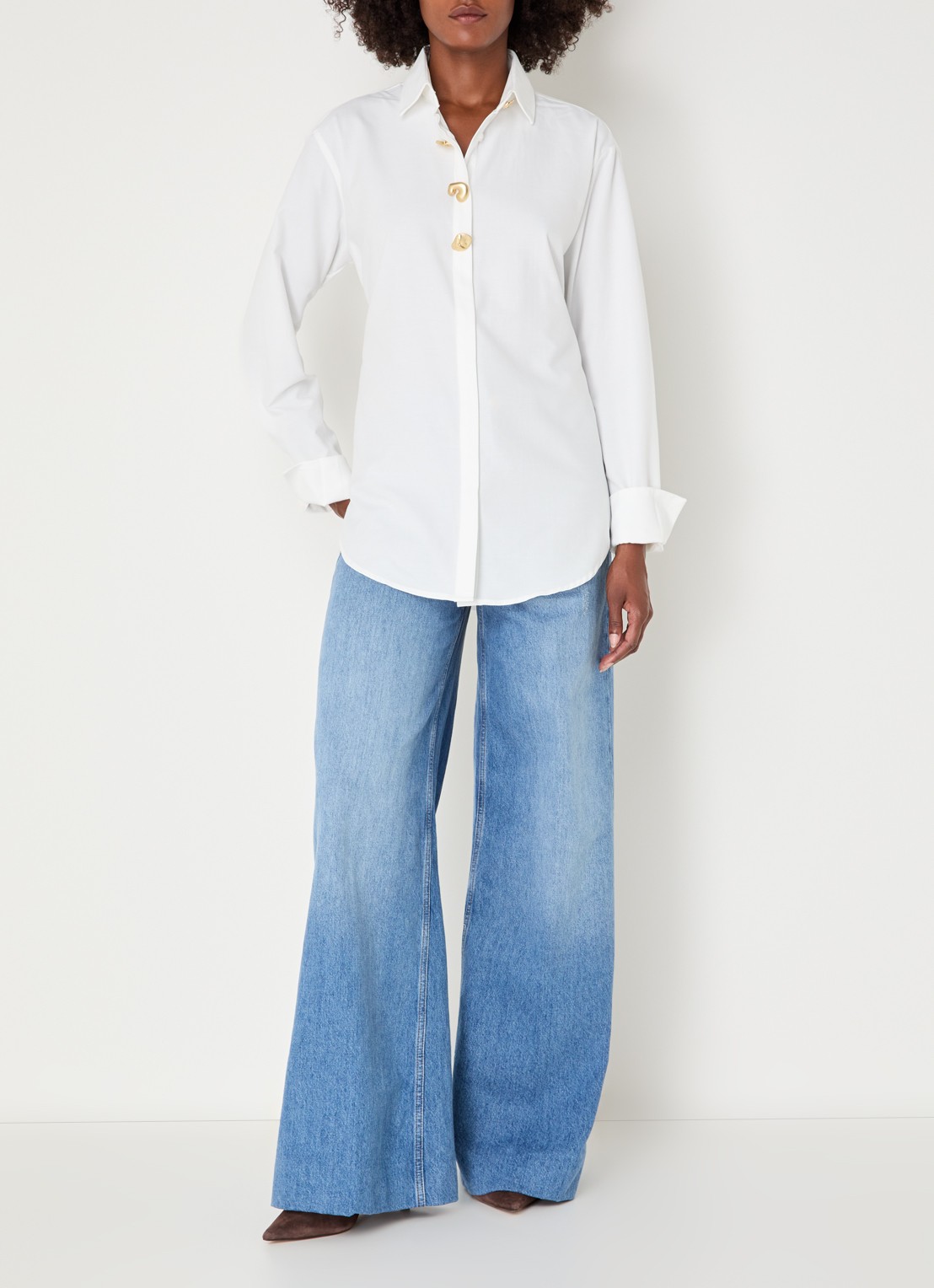JOSH V Chenda blouse met strikceintuur - voorkant 3 gebroken wit
