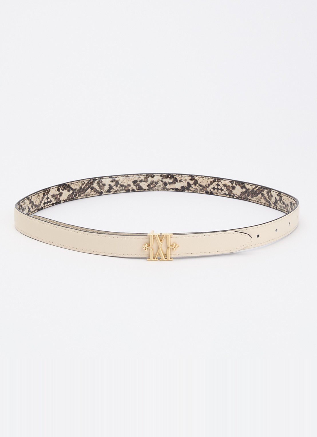 JOSH V Dorissa reversible riem met slangenprint en logo - voorkant 3 beige