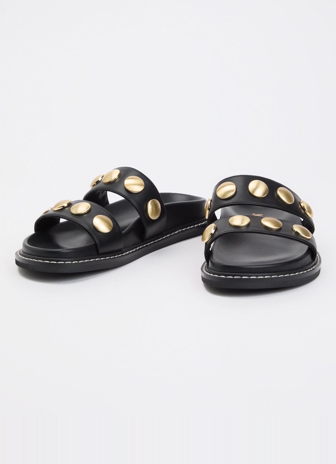 JOSH V Eileen slipper met studs  - detail 3 zwart
