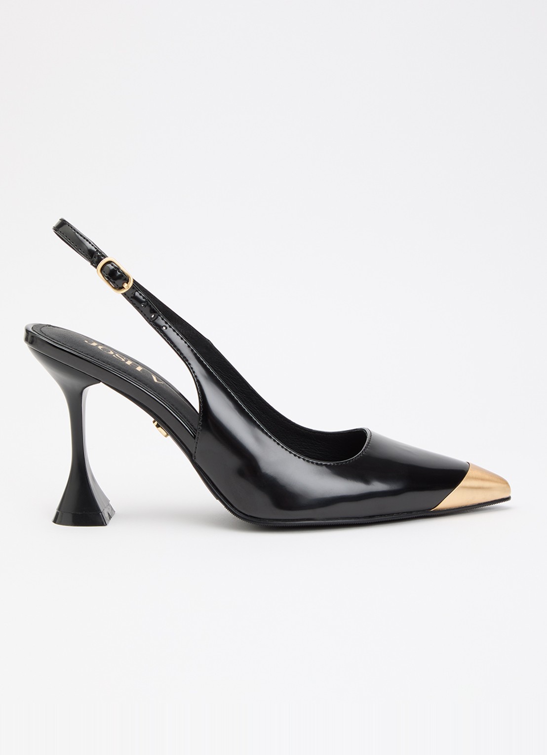 JOSH V Eleanna slingback met metallic details  - voorkant 2 zwart