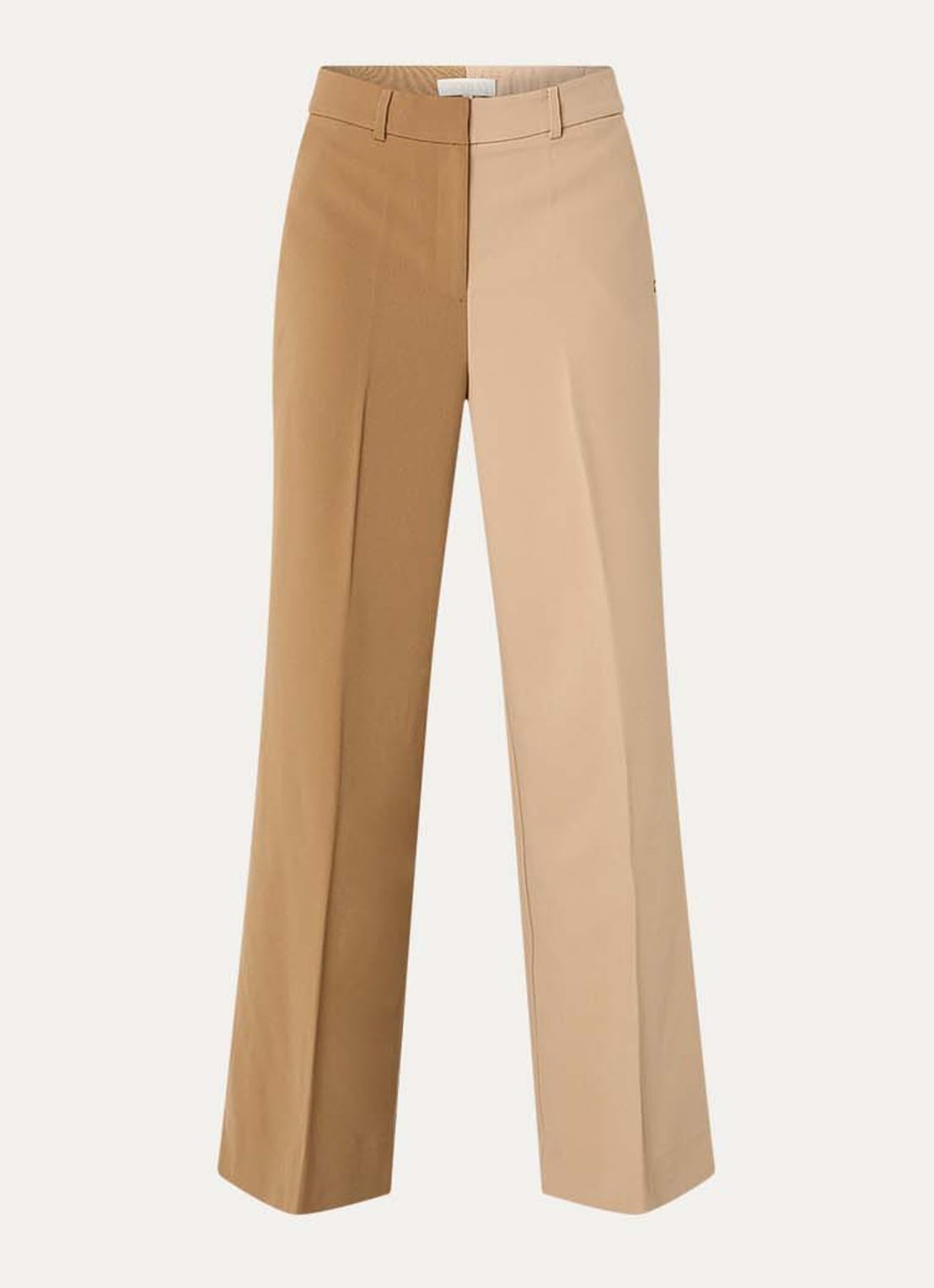 JOSH V Emma high waist loose fit pantalon met persplooi en steekzakken - voorkant 3 camel