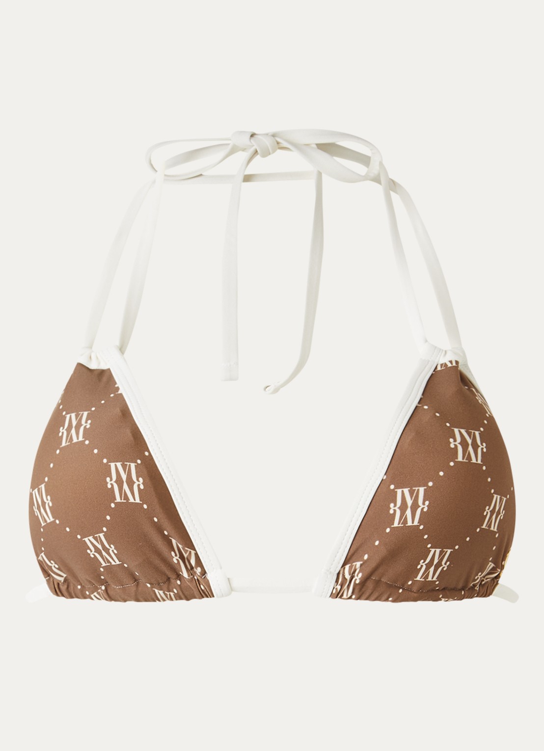 JOSH V Everly halter bikinitop met logoprint - voorkant 2 bruin