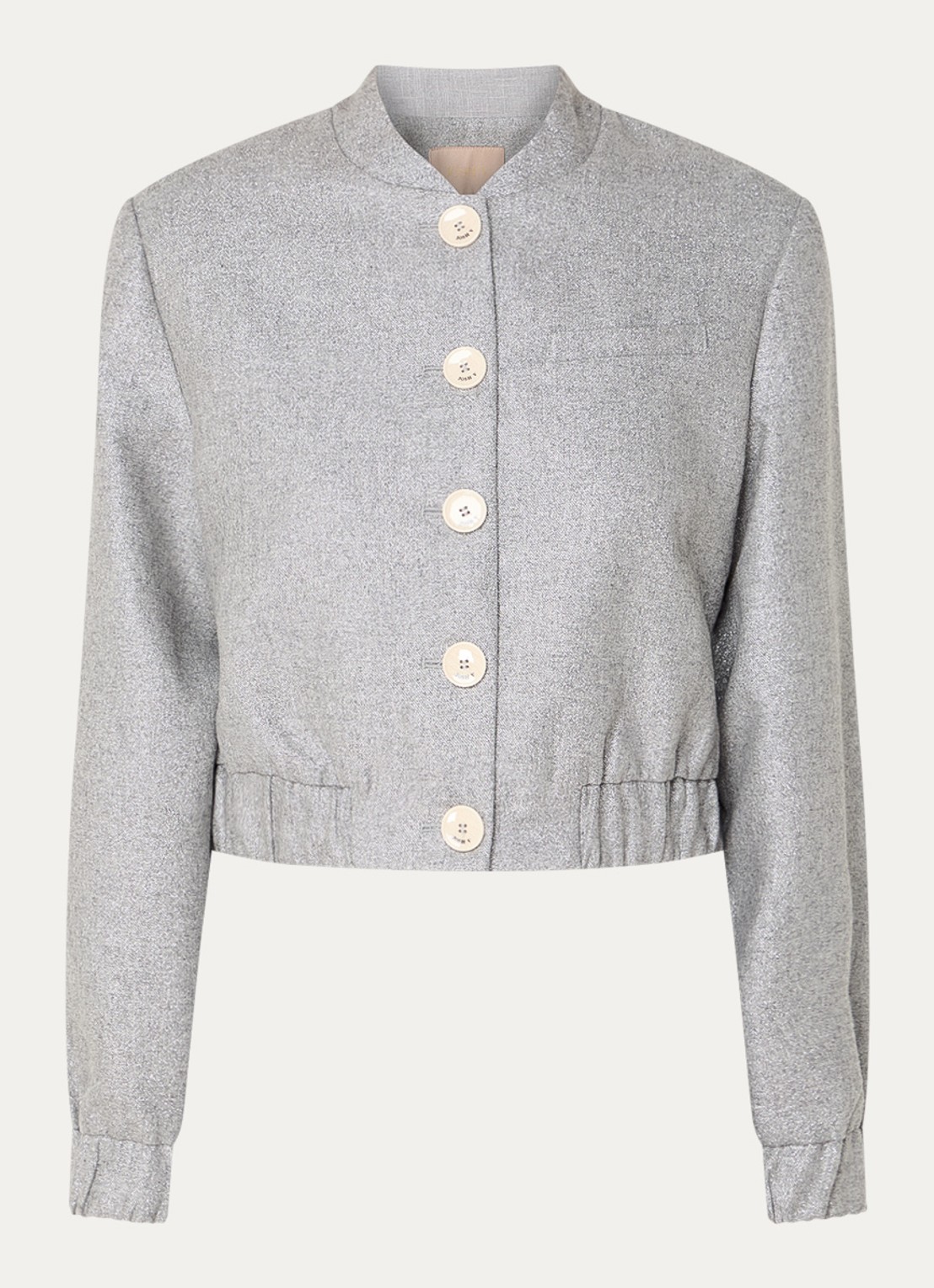 JOSH V Fabienne jack in wolblend met lurex - voorkant 4 grijs