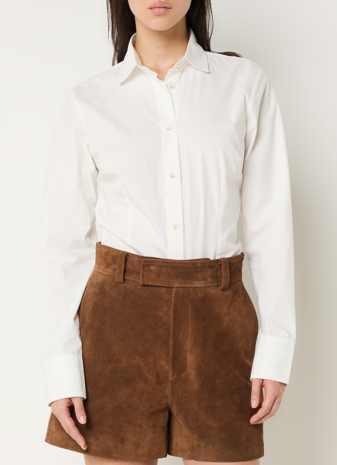 JOSH V Gael blouse met kraag - detail 4 gebroken wit