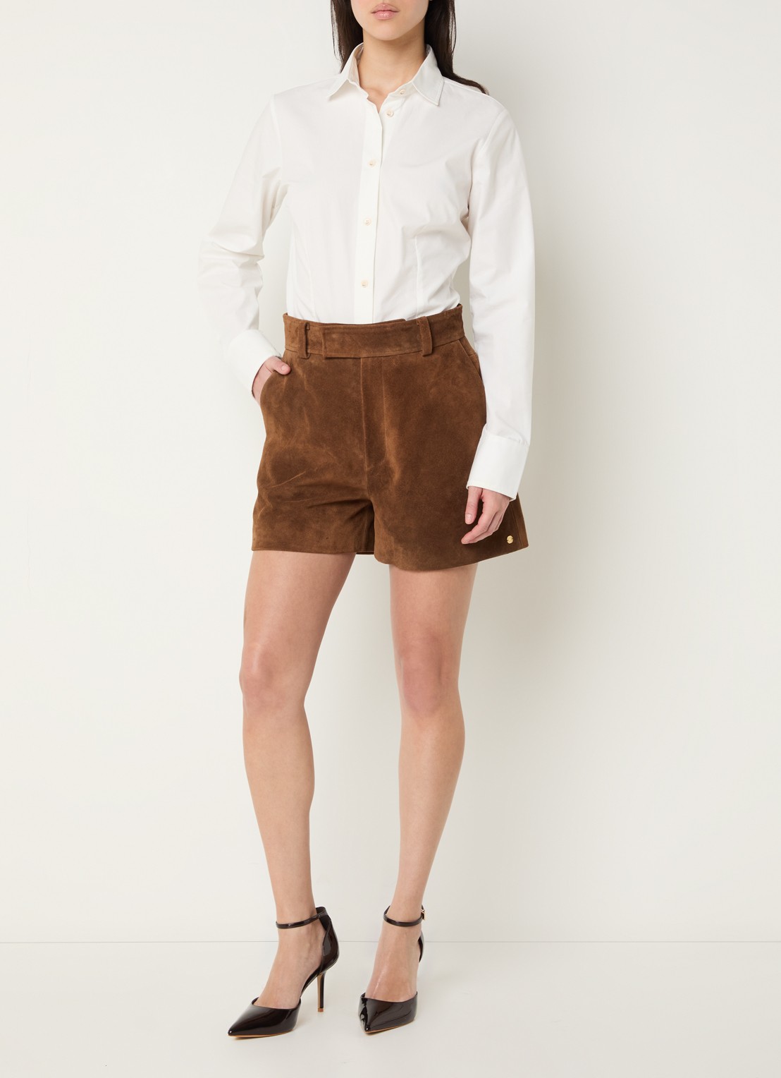 JOSH V Gael blouse met kraag - voorkant 2 gebroken wit