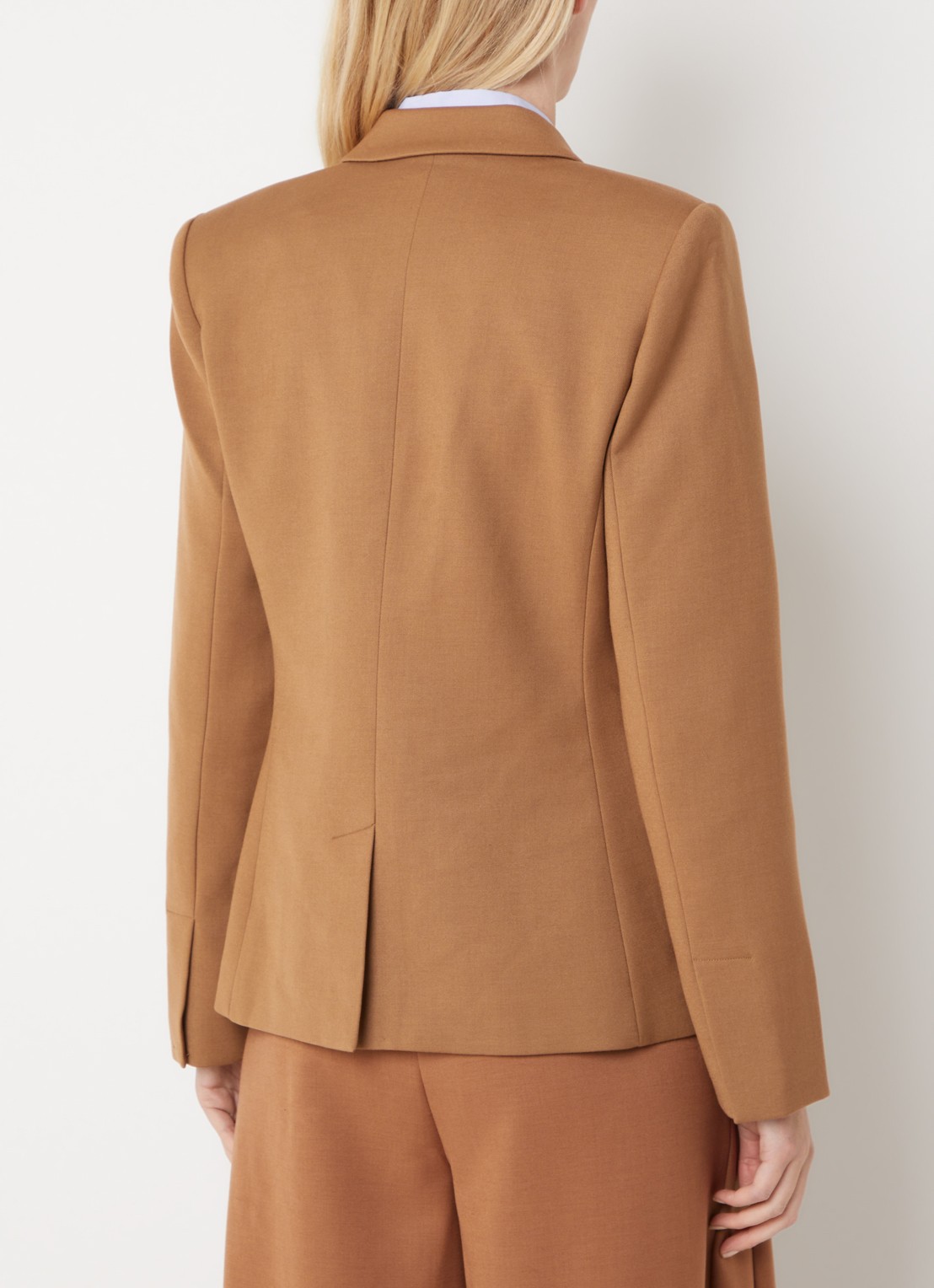 JOSH V Heidi double-breasted blazer met klepzakken - achterkant 3 cognac