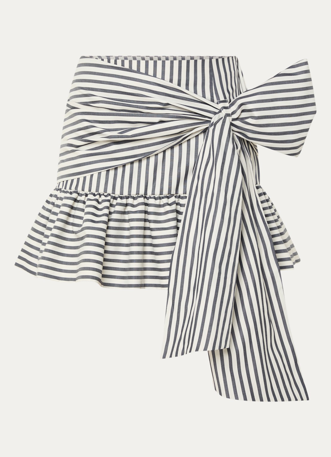 JOSH V Hollis minirok met streepprint en strikdetail - voorkant donkerblauw