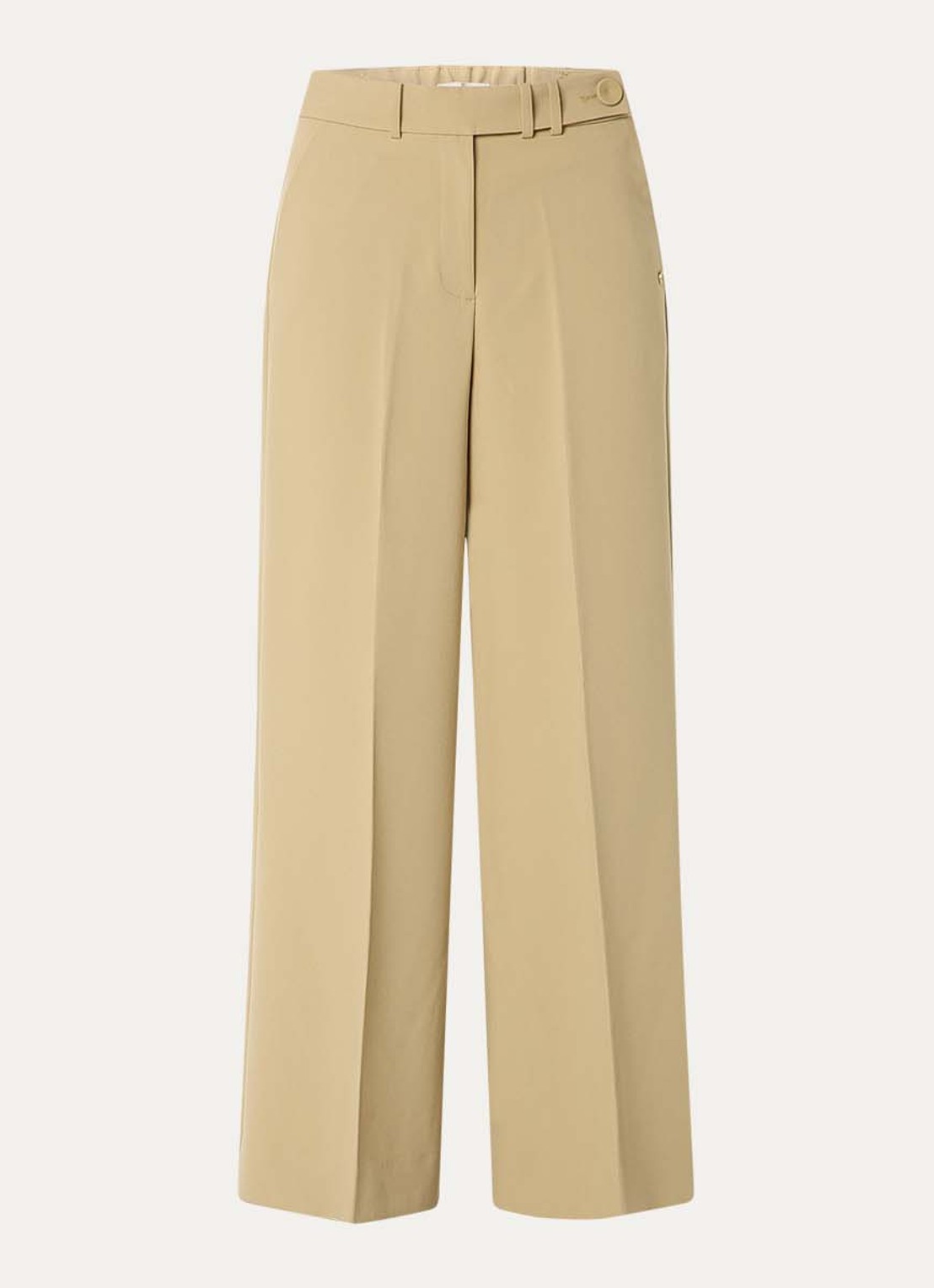 JOSH V Jessie high waist wide fit pantalon met steekzakken - voorkant mosgroen