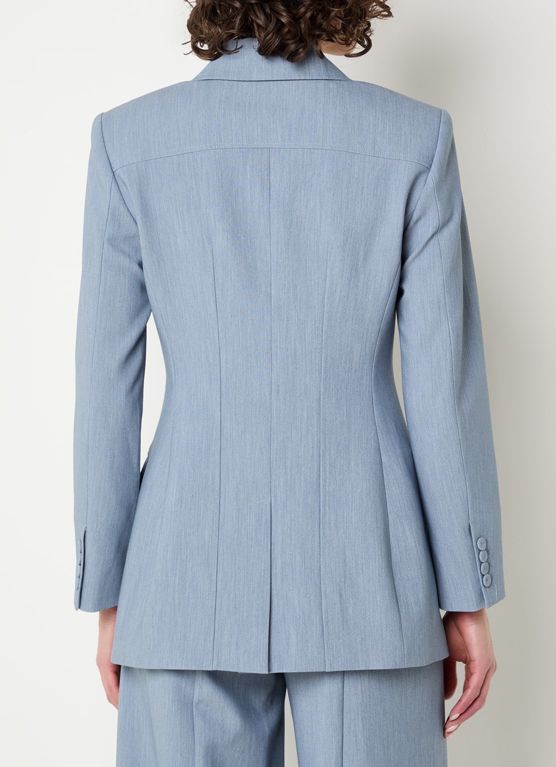 JOSH V Kassidy double-breasted blazer met klepzakken - achterkant staalblauw