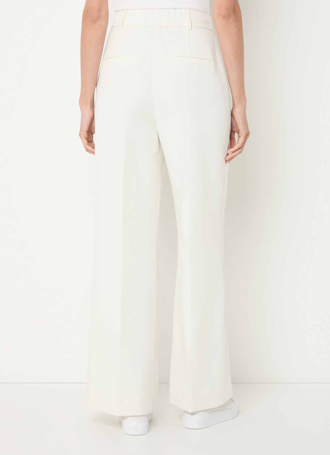 JOSH V Kate high waist wide fit pantalon met steekzakken - achterkant 3 gebroken wit