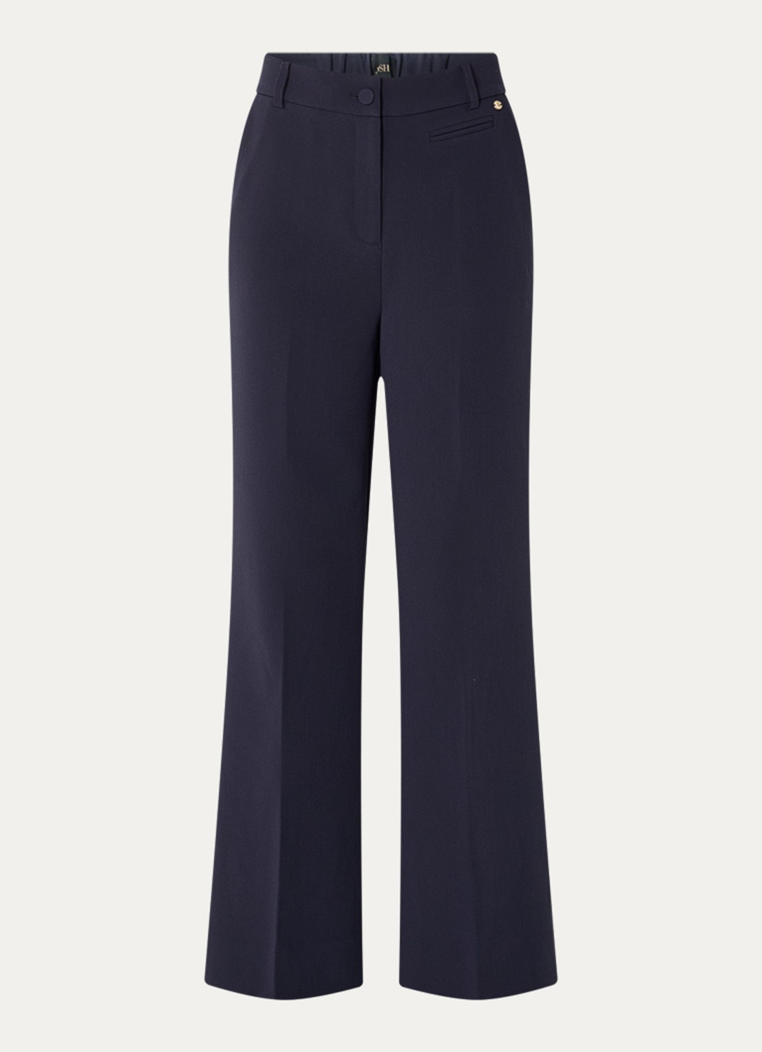 JOSH V Kate high waist wide fit pantalon met steekzakken - voorkant donkerblauw