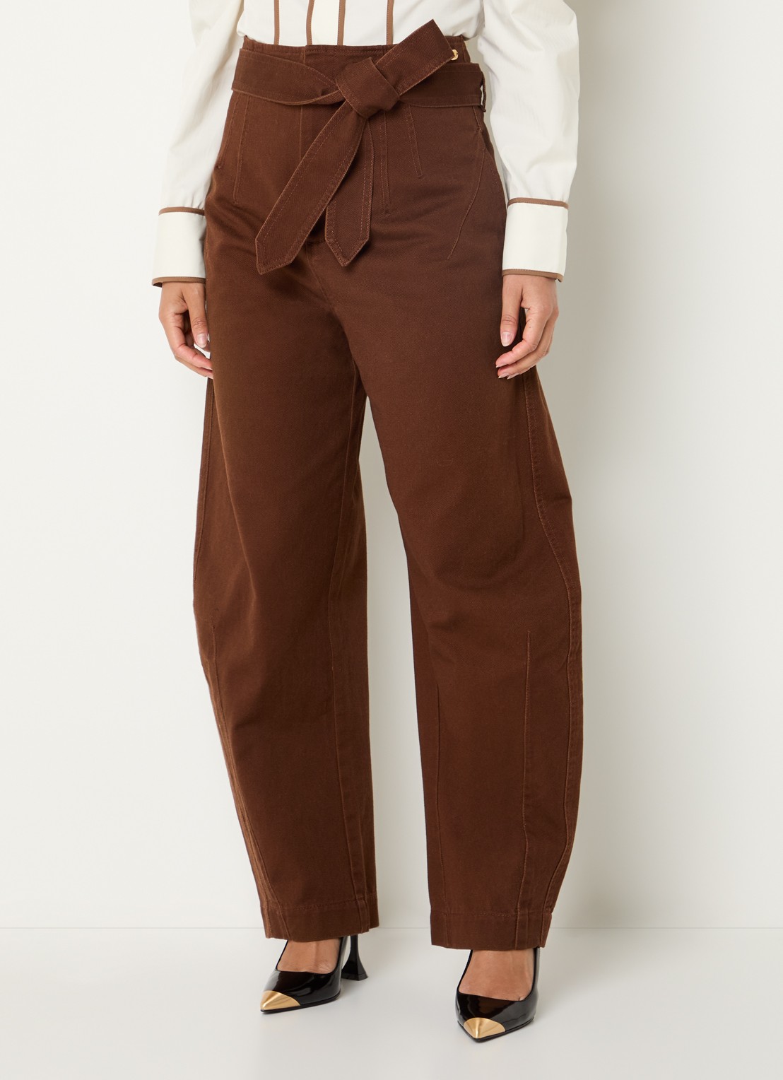 JOSH V Kian high waist tapered jeans met gekleurde wassing - detail 2 bruin
