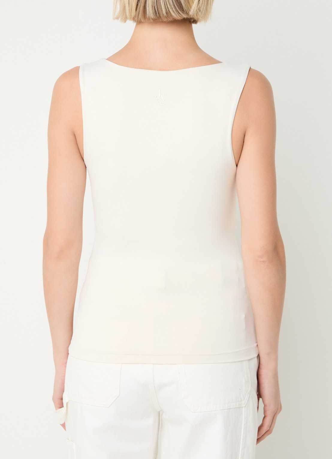 JOSH V Linde tanktop met rechthoekige hals - achterkant creme