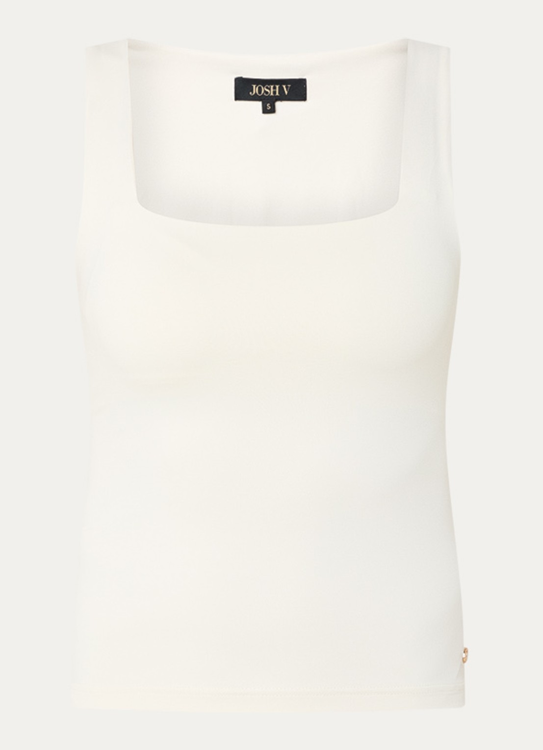 JOSH V Linde tanktop met rechthoekige hals - voorkant 2 creme