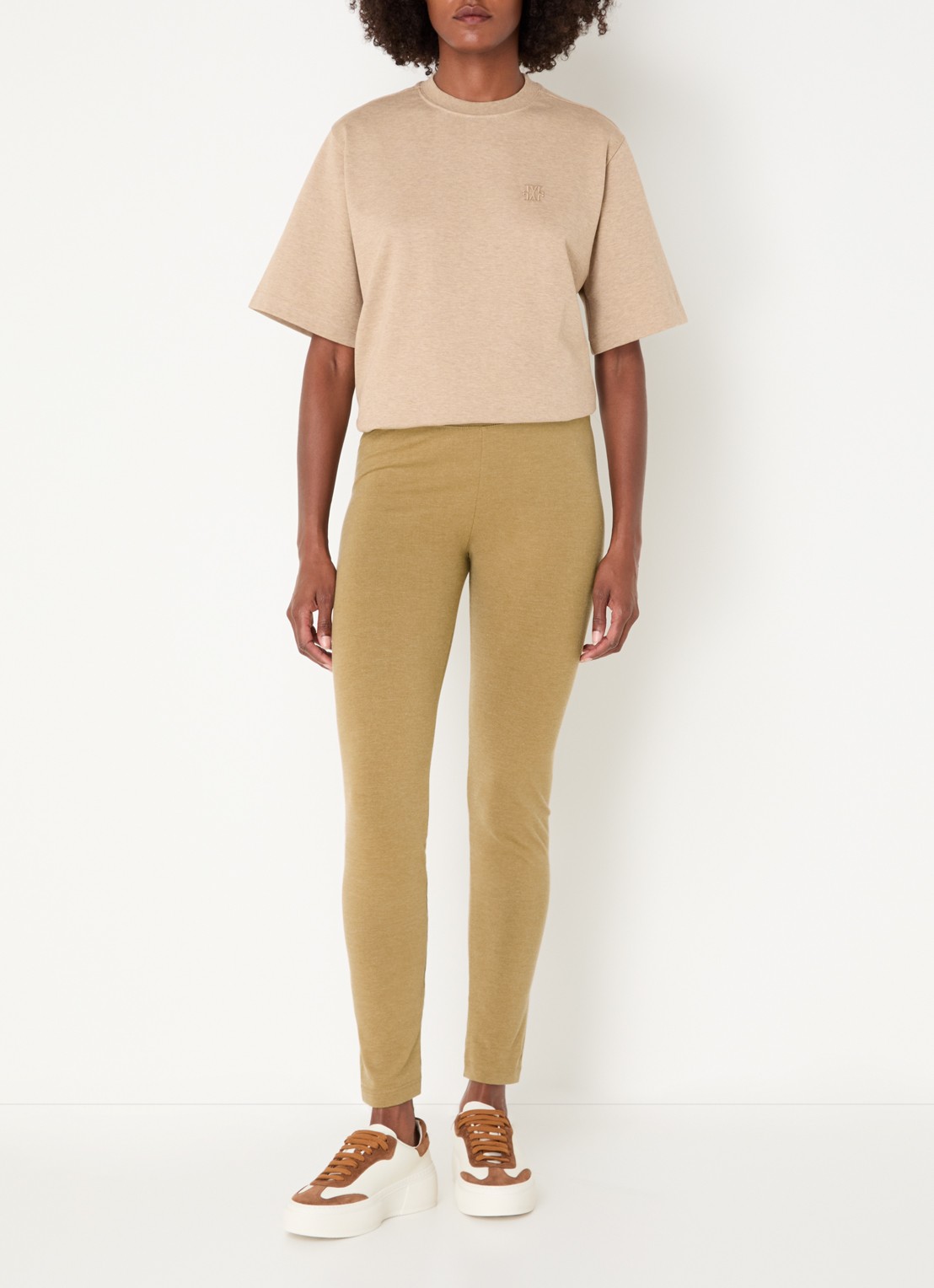 JOSH V Merrit high waist slim fit legging  - voorkant 3 khaki