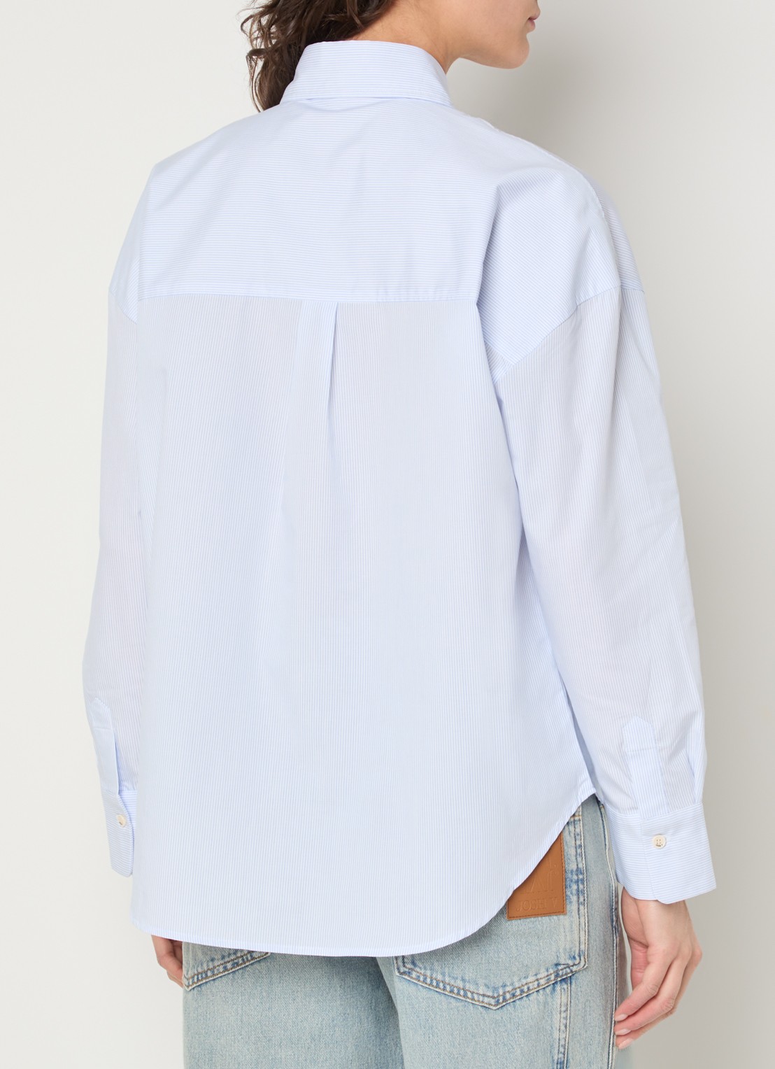 JOSH V Neveah blouse met streepprint en sjaal - achterkant 4 blauw