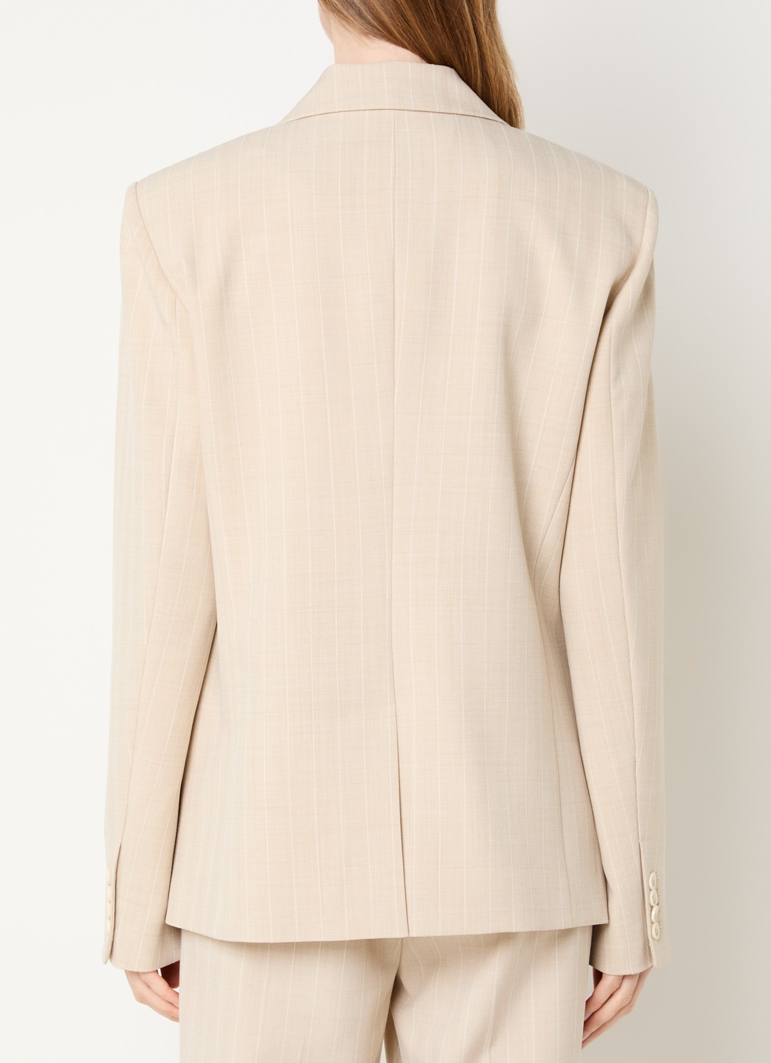 JOSH V Nick blazer met klepzakken en krijtstreep - achterkant beige