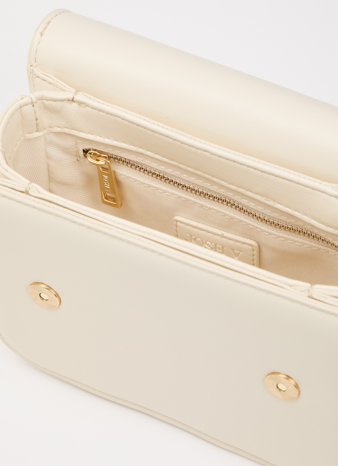 JOSH V Noe crossbodytas met logo - detail creme