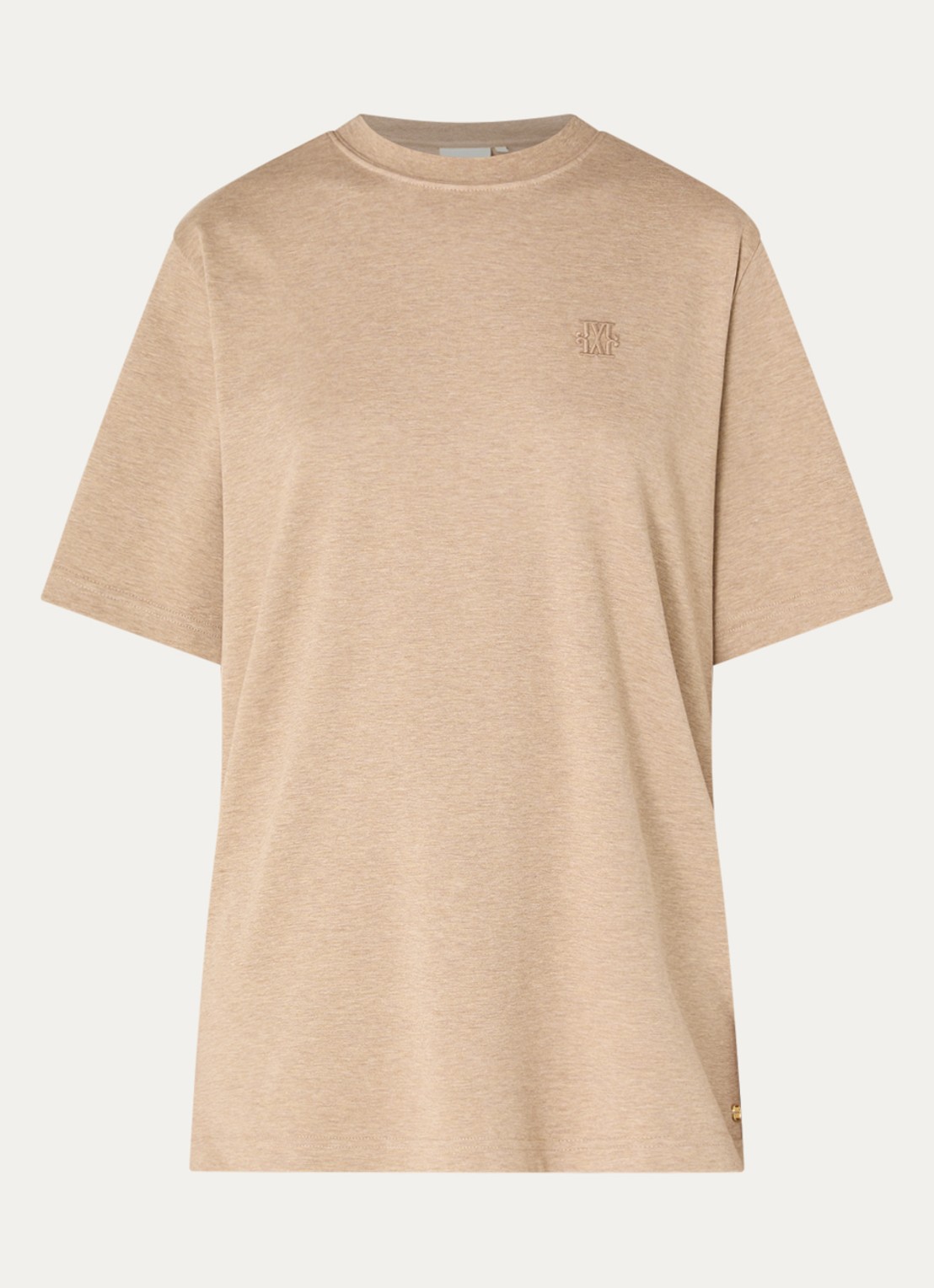 JOSH V Paxton T-shirt met logoborduring en met gemêleerd dessin - voorkant 2 khaki