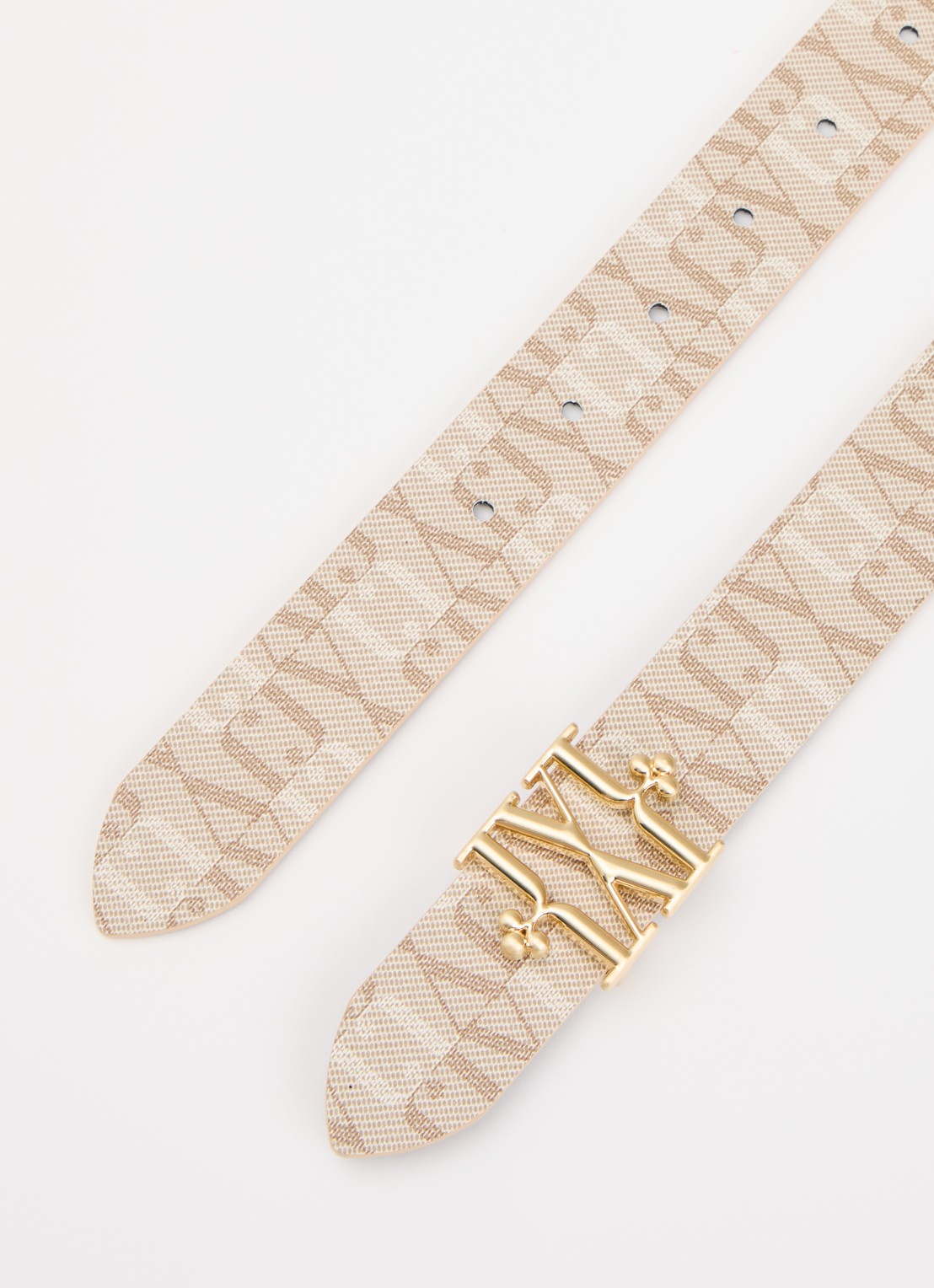 JOSH V Perri riem met logoprint  - detail 2 beige
