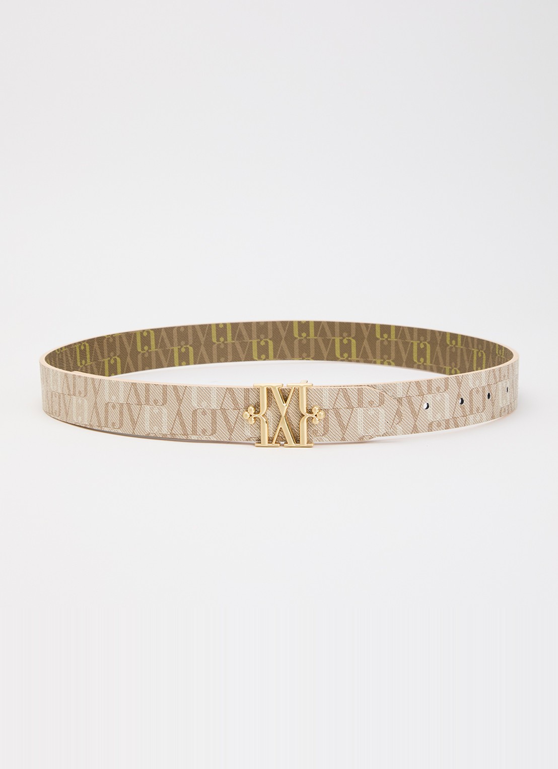 JOSH V Perri riem met logoprint  - voorkant beige