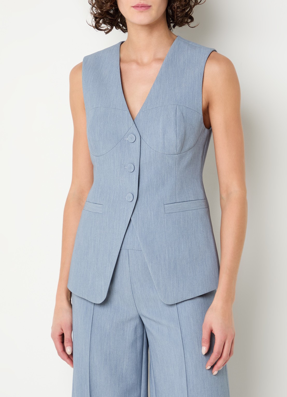 JOSH V Reign gilet met steekzakken - detail 4 staalblauw