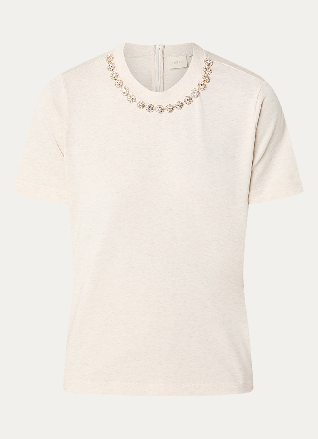 JOSH V Rosina T-shirt met strass - voorkant 2 creme