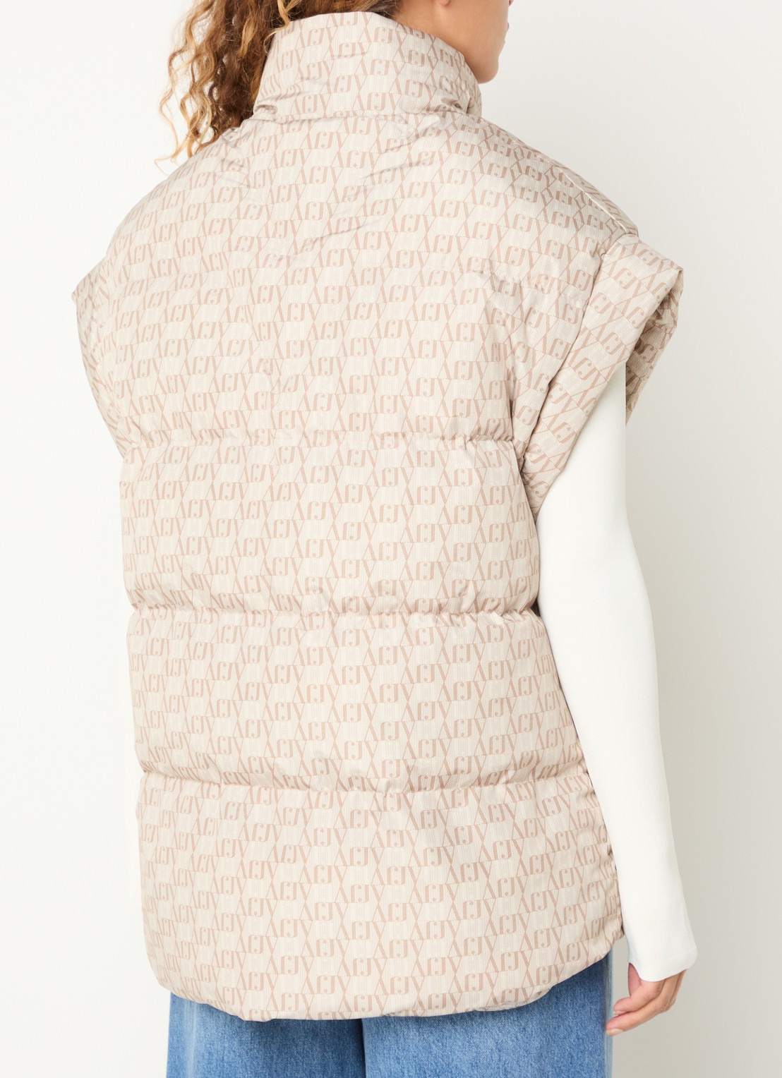 JOSH V Staya bodywarmer met logoprint - achterkant 2 beige
