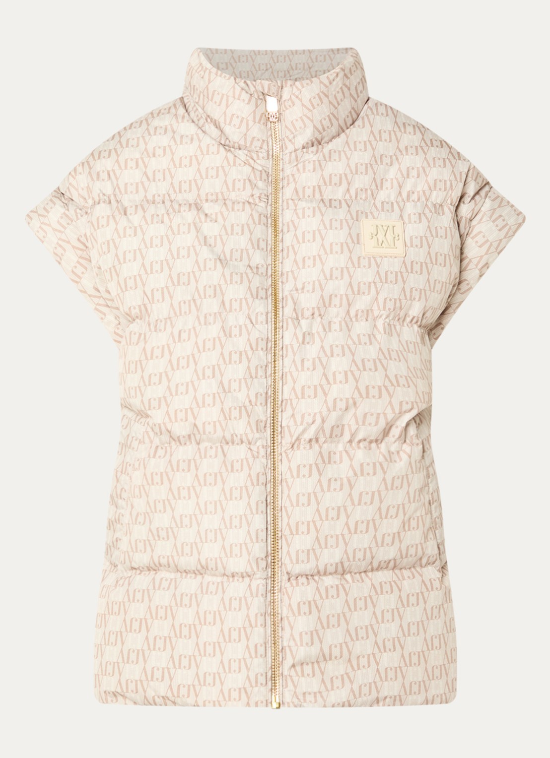 JOSH V Staya bodywarmer met logoprint - voorkant 3 beige