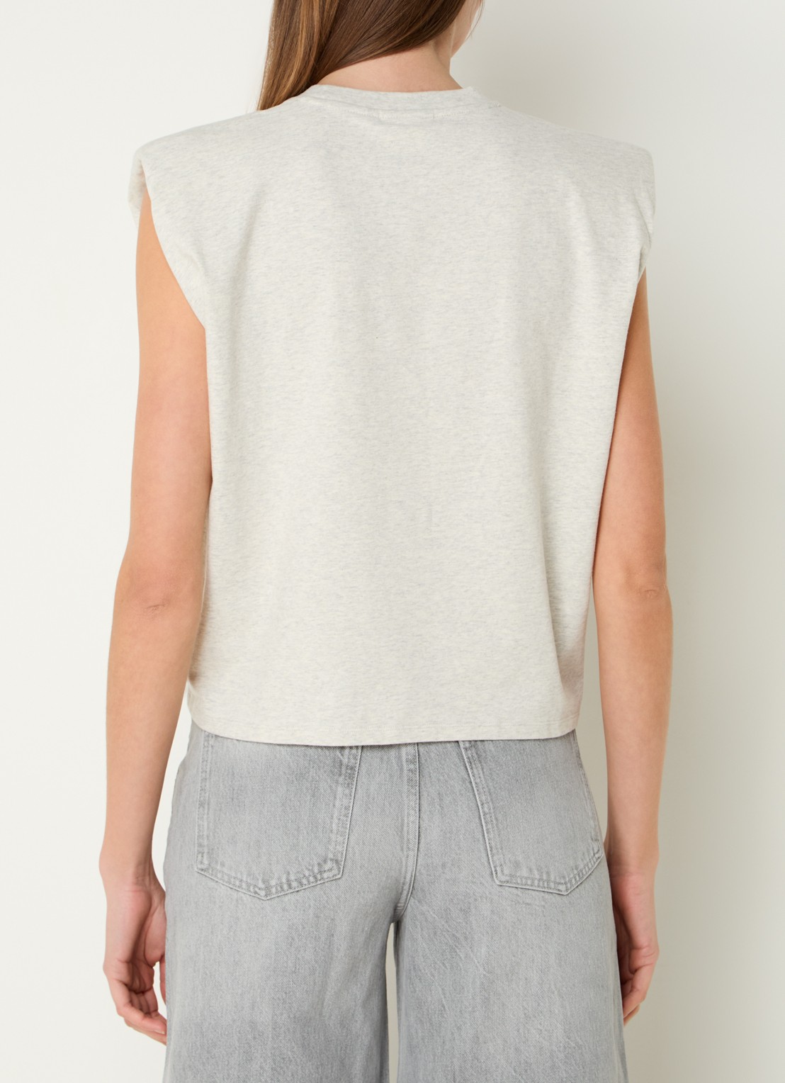 JOSH V Sue T-shirt met schoudervulling en logo - achterkant 4 grijs