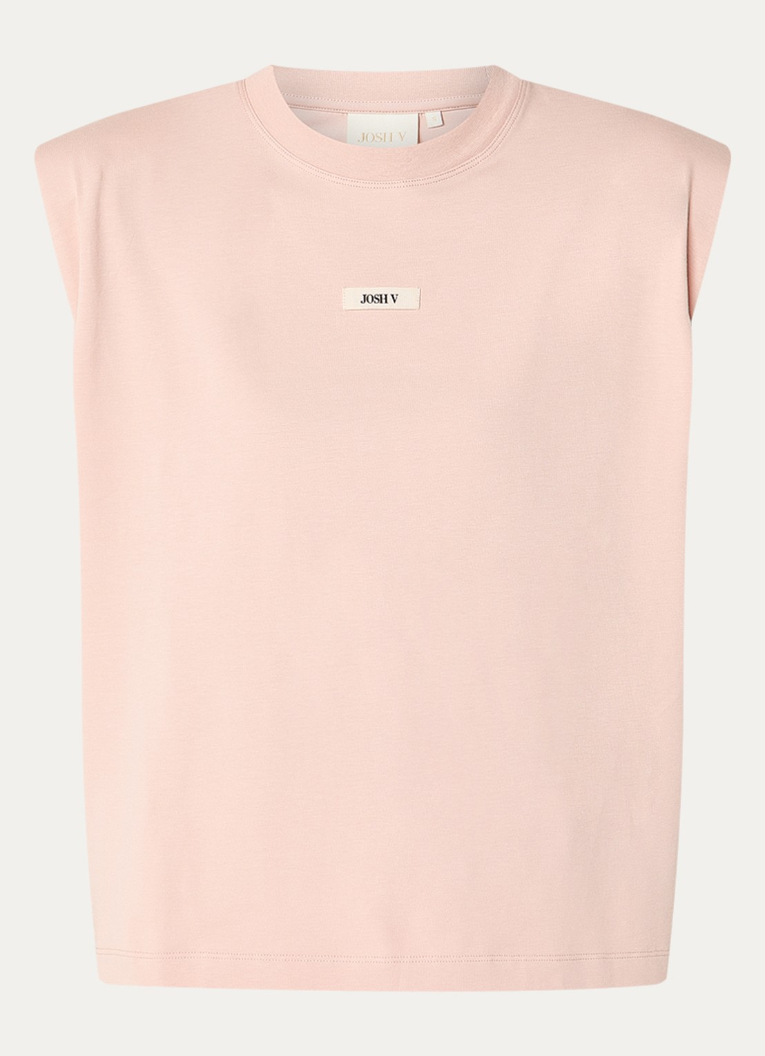 JOSH V Sue T-shirt met schoudervulling en logo - voorkant 2 roze
