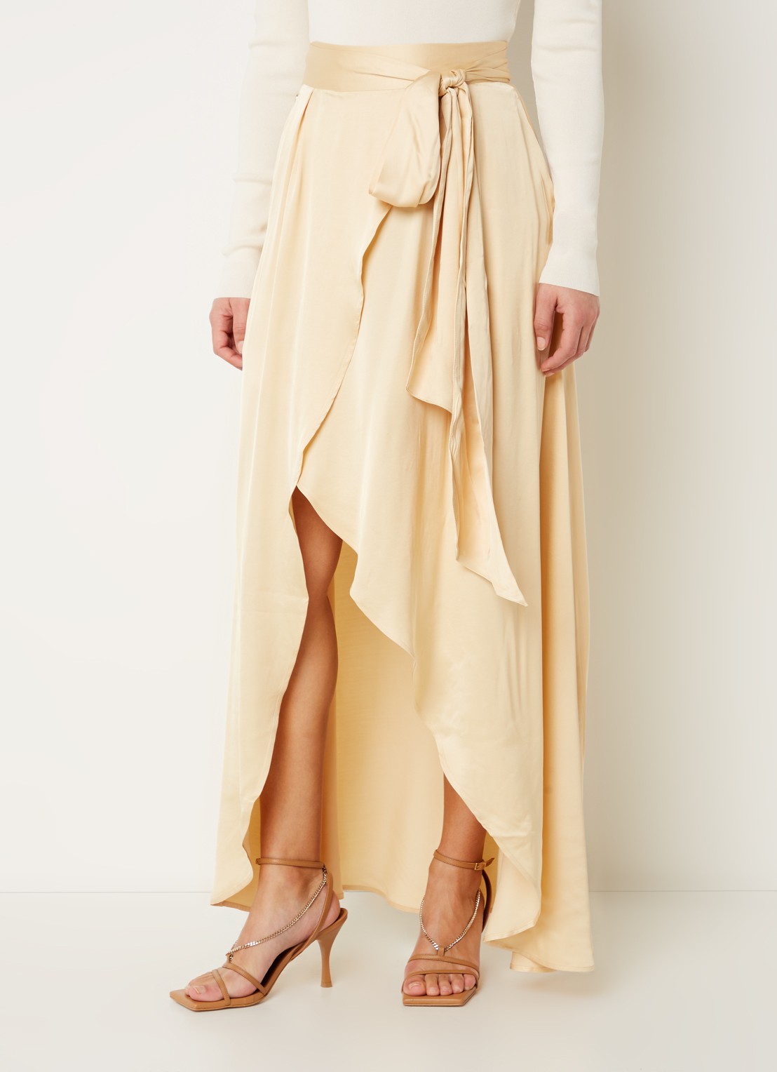 JOSH V Yamicia maxi wikkelrok  - detail lichtgeel
