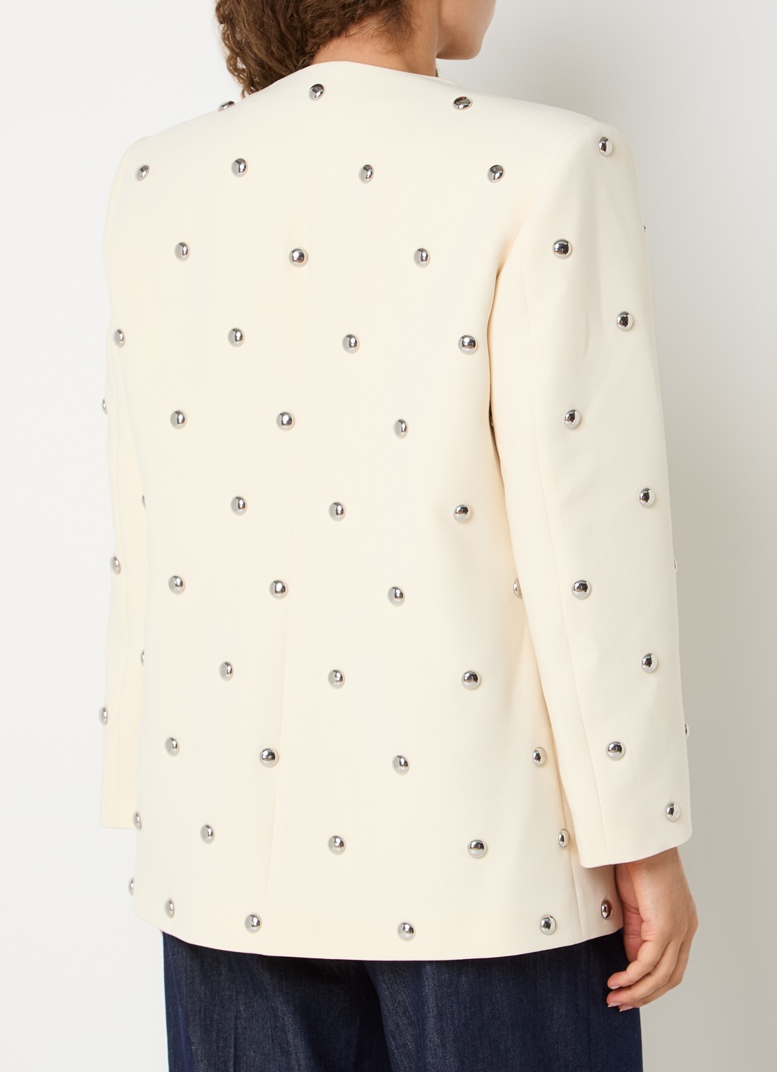 JOSH V Yven blazer met paspelzakken en studs - achterkant 4 lichtgeel