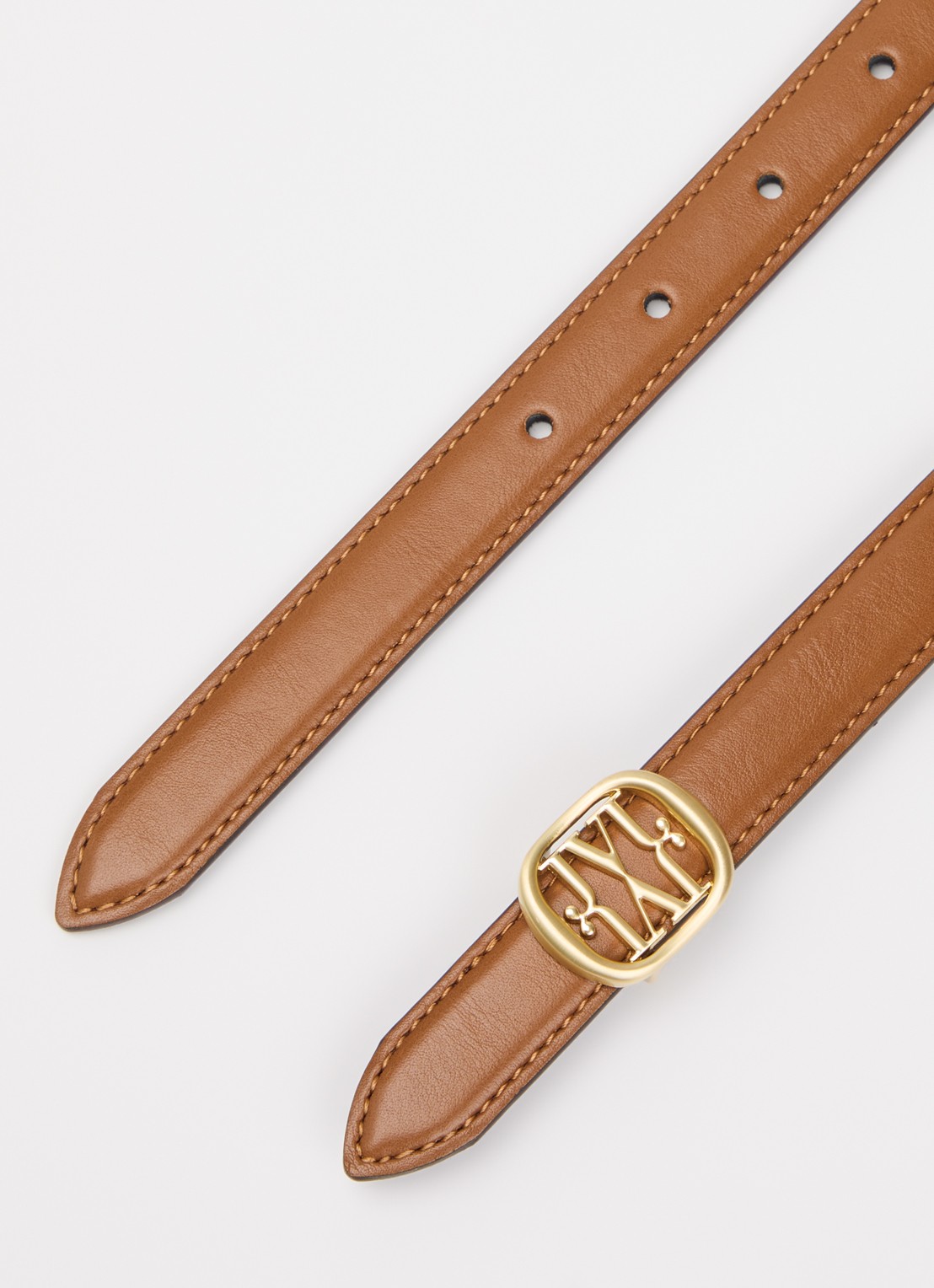 JOSH V Yzella riem met logo  - detail 2 cognac
