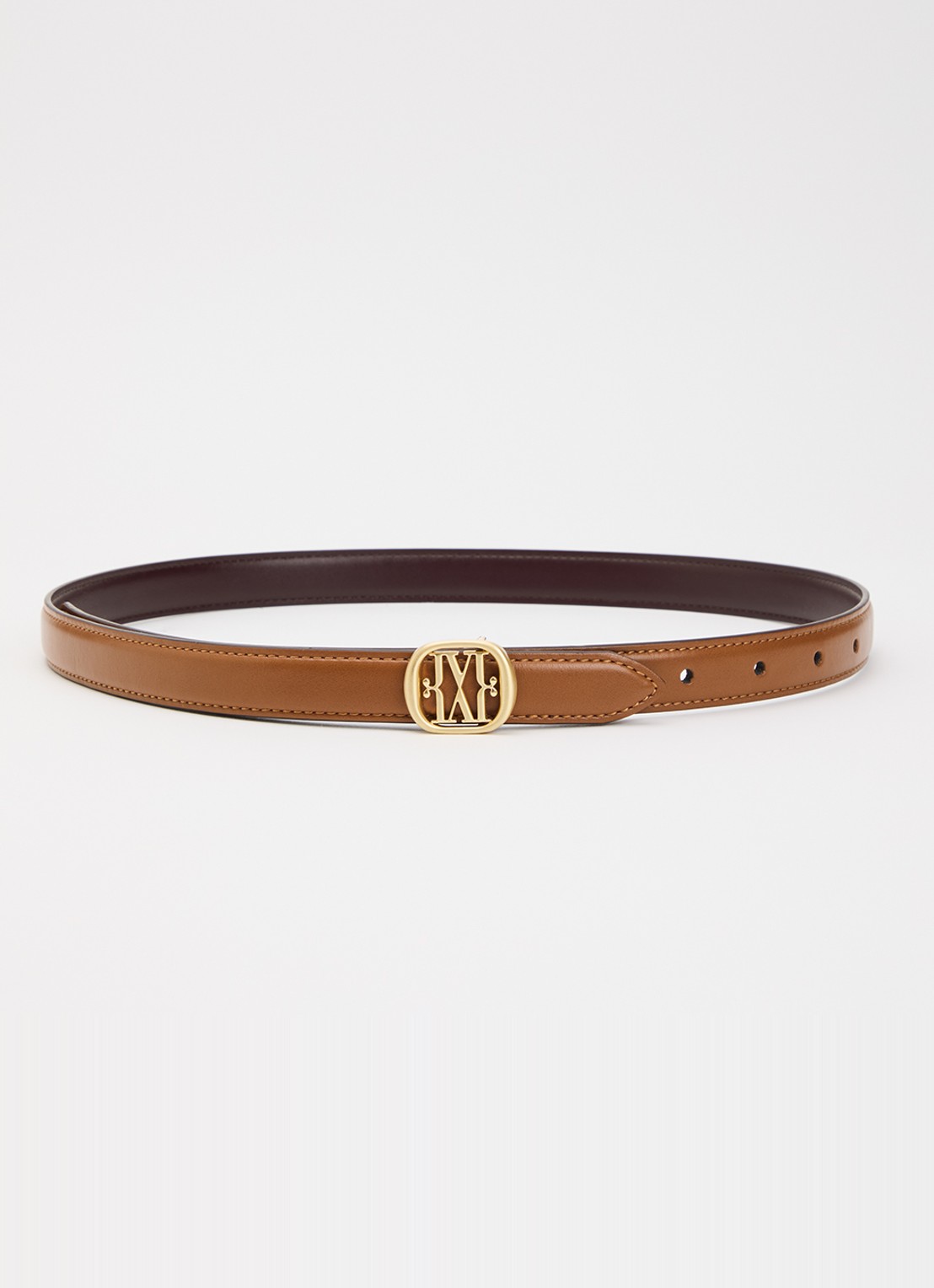 JOSH V Yzella riem met logo  - voorkant cognac