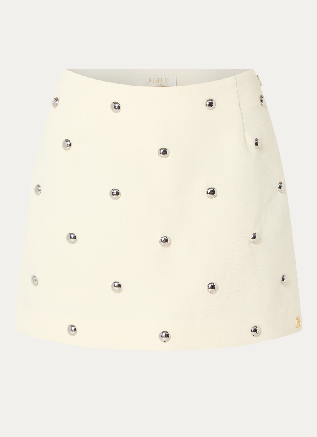 JOSH V Zeno mini rok met studs - voorkant 2 lichtgeel