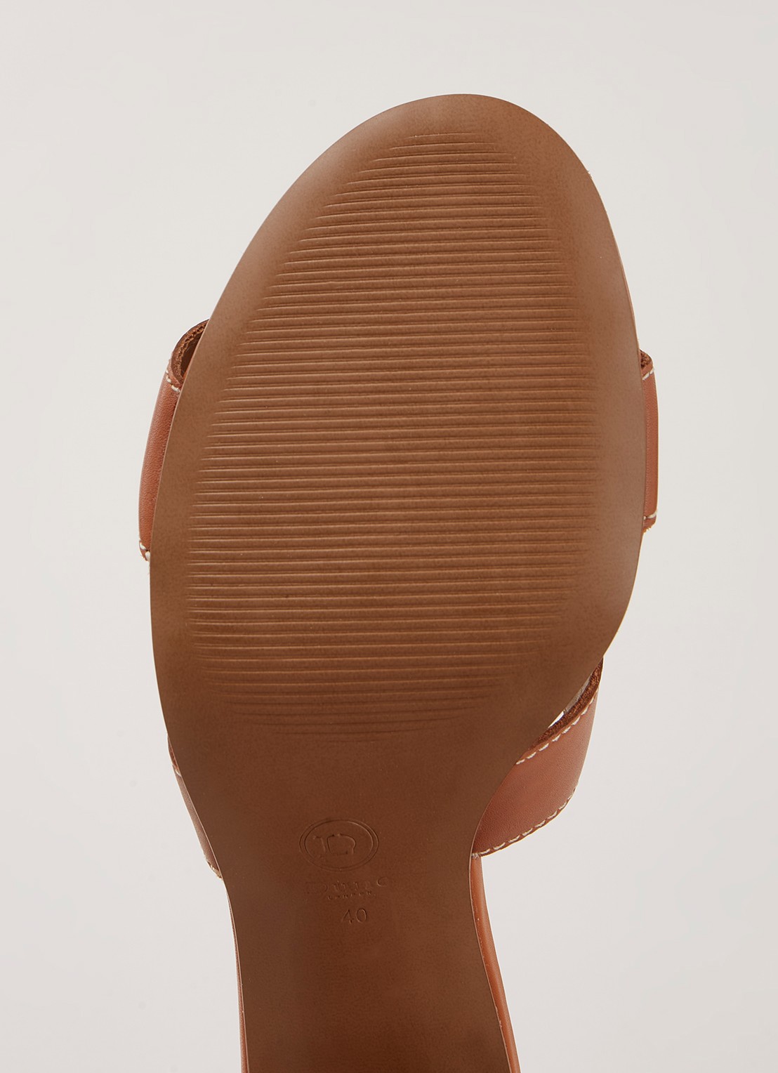 Joupe muiltje van leer - detail 4 cognac