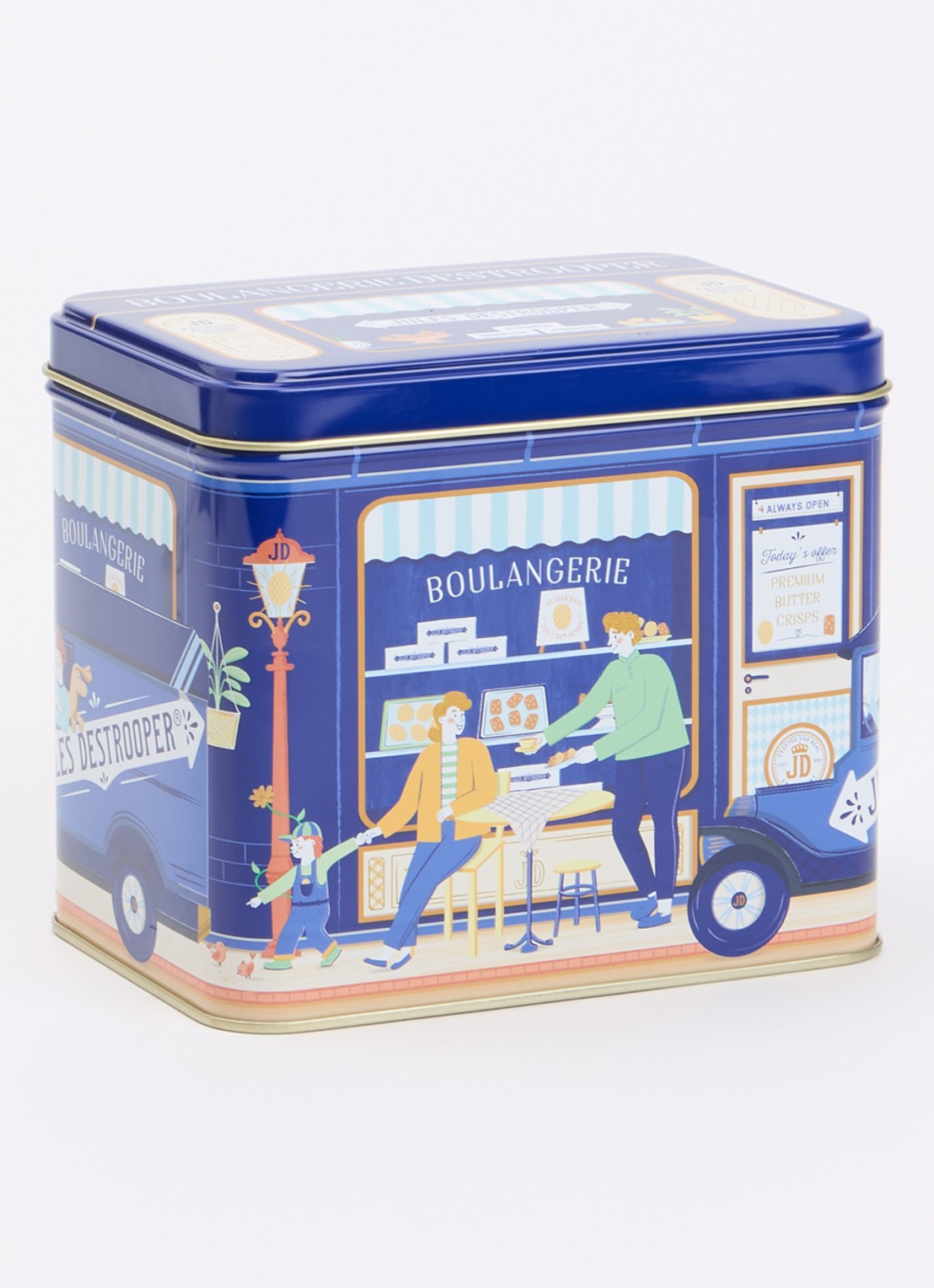 Jules Destrooper Koekjes in blik 233 gram - voorkant 2 blauw