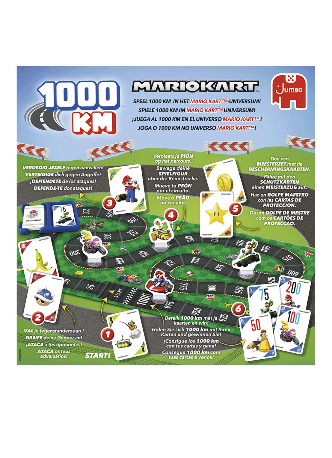 Jumbo Jumbo 1000km Mario Kart bordspel - detail 4 multicolor