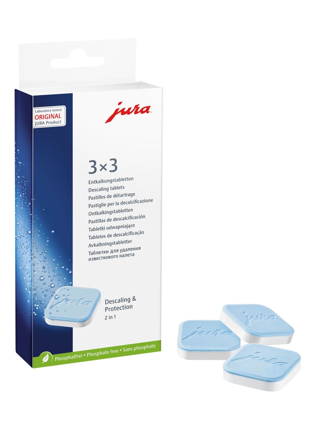 JURA 2-in-1 ontkalkingstabletten 3 x 3 stuks - voorkant undefined