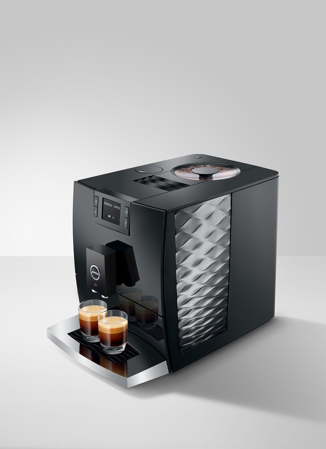 JURA C3 Piano Black EA volautomatische koffiemachine - achterkant zwart