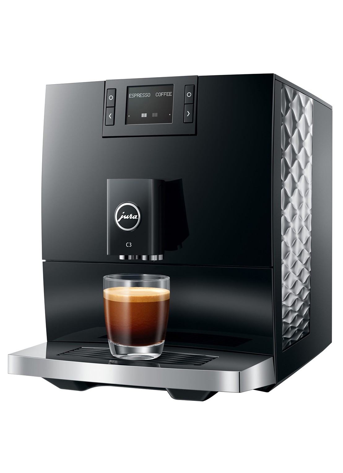 JURA C3 Piano Black EA volautomatische koffiemachine - voorkant 3 zwart