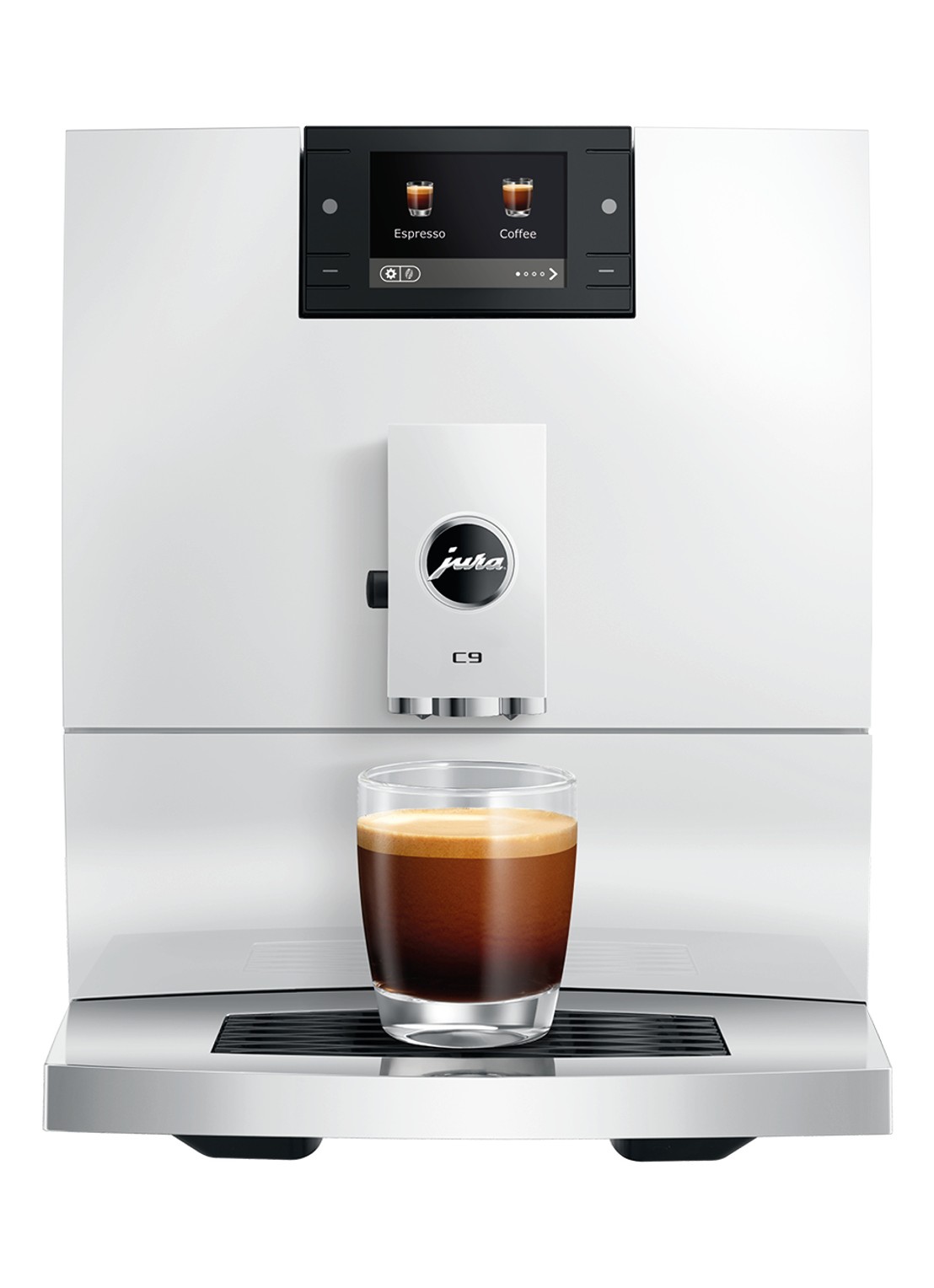 JURA C9 Piano white (EA) volautomatische koffiemachine - voorkant 6 wit