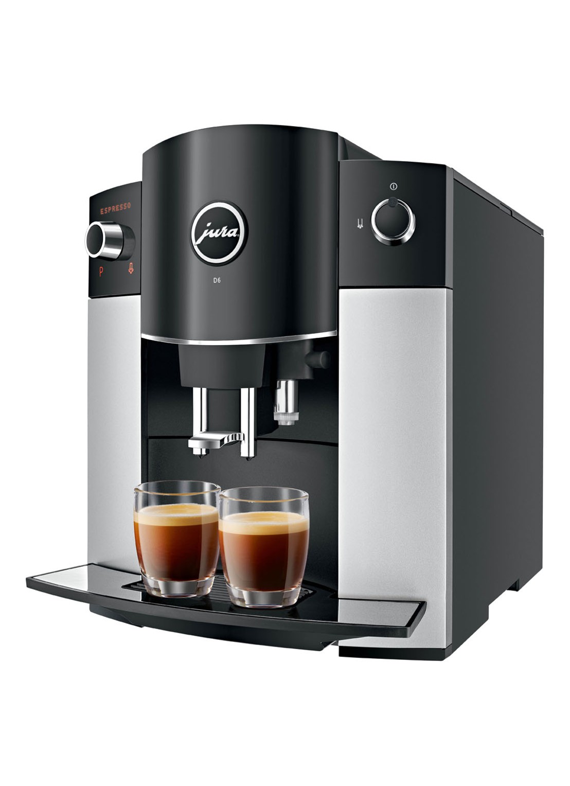 JURA D6 Platina koffiemachine - voorkant 4 grijs