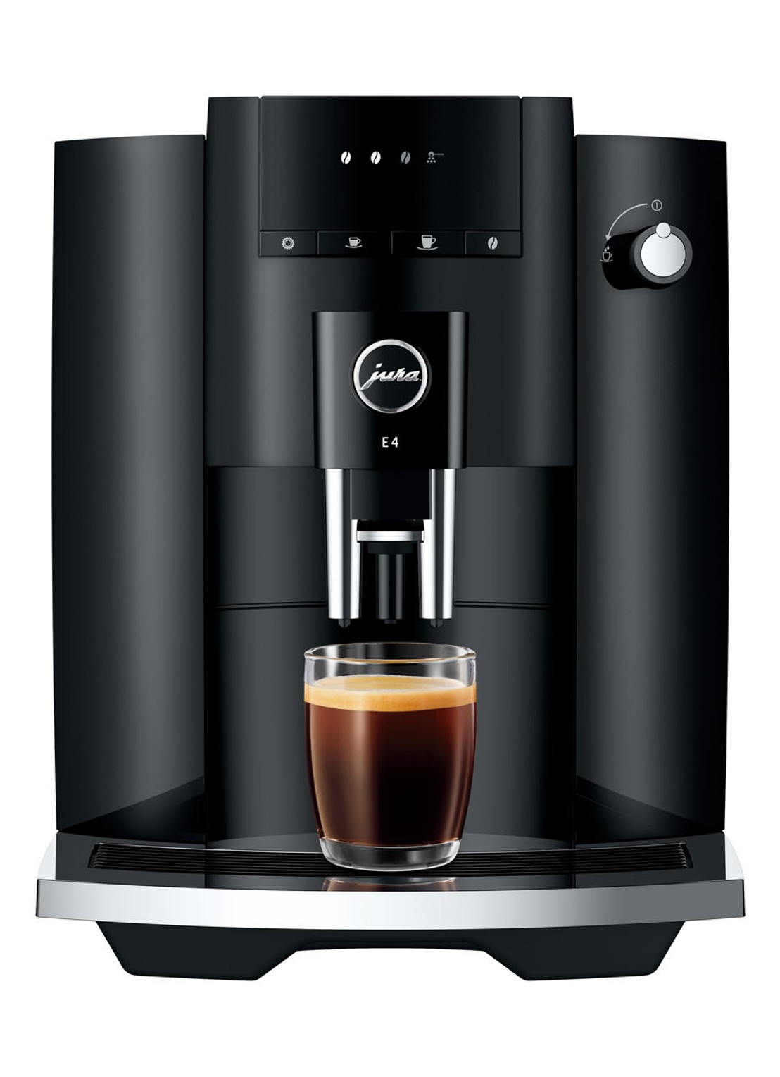 JURA E4 Piano Black EA volautomatische koffiemachine - voorkant zwart